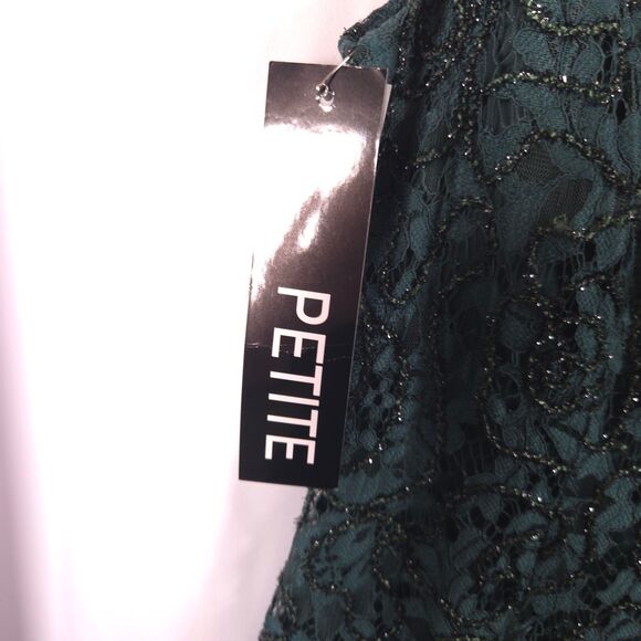 NWT Alex Evenings Womens 14P Green Long Rosette Mother of The Bride Dress - Picture 2 of 7